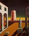 Plaza italienne avec une tour rouge 1943 Giorgio de Chirico surréalisme métaphysique